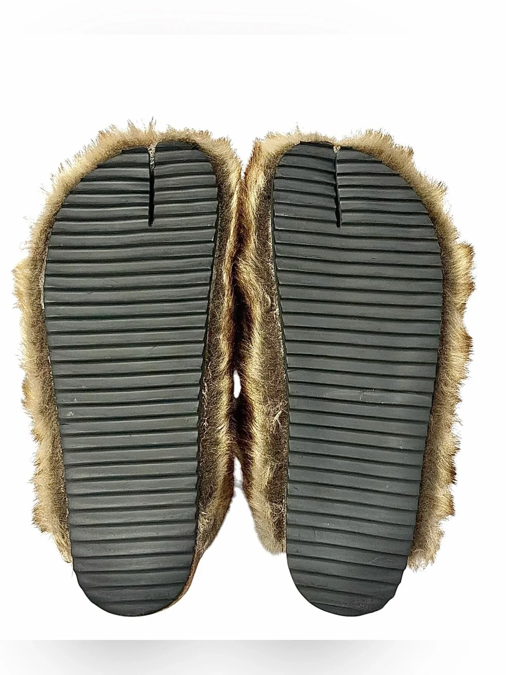 Tabi Men’s Tan Brown Fur-Lined Split-Toe Clogs Shoes Size 11 Medium